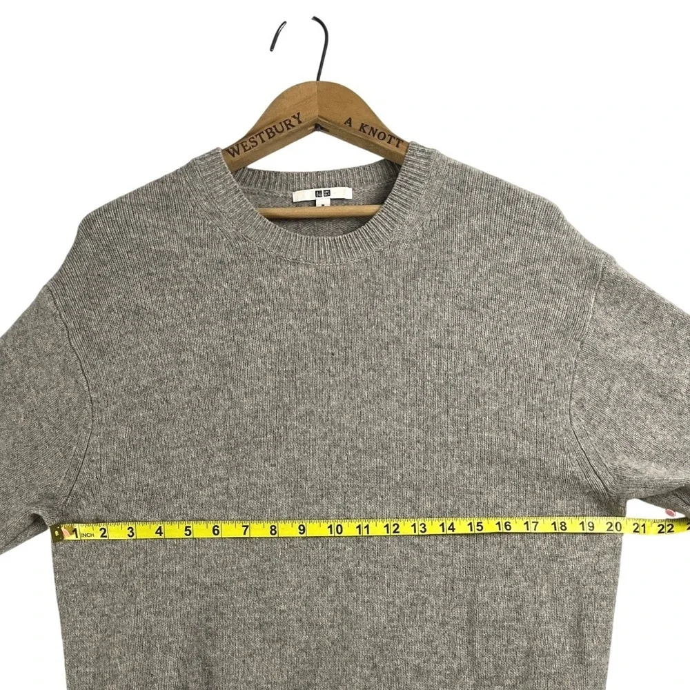 Uniqlo Womens 100% Wool Crew Neck Sweater Oatmeal Beige Heather dSize M - Picture 6 of 7